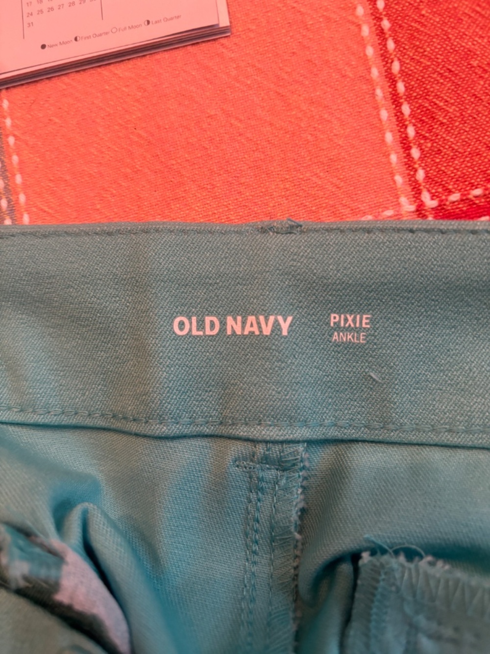 Old Navy Pixie Teal Slim Ankle Pants - Picture 3 of 4